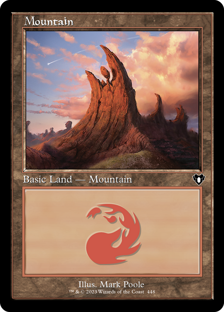 Mountain (448) (Retro Frame) (CMM-448) - Commander Masters Foil