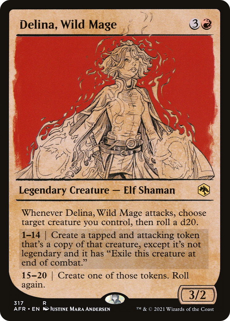 Delina, Wild Mage (Showcase) (AFR-317) - Adventures in the Forgotten Realms: (Showcase) Foil