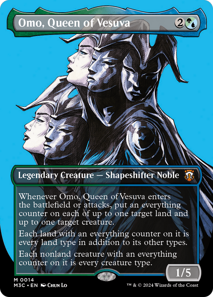 Omo, Queen of Vesuva (Borderless) (M3C-014) - Modern Horizons 3 Commander (Borderless) Foil