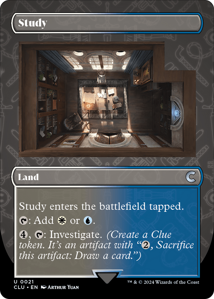 Study (Borderless) (CLU-021) - Ravnica: Clue Edition (Borderless)