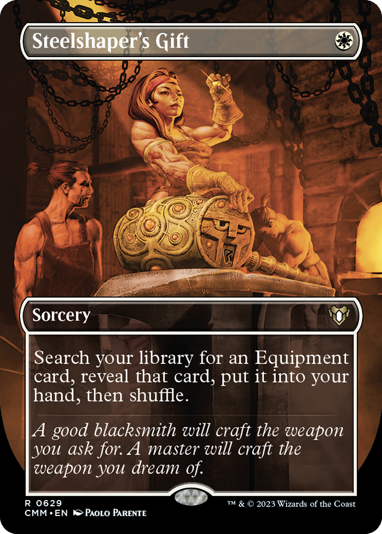 Steelshaper's Gift (Borderless) (CMM-629) - Commander Masters (Borderless) Foil