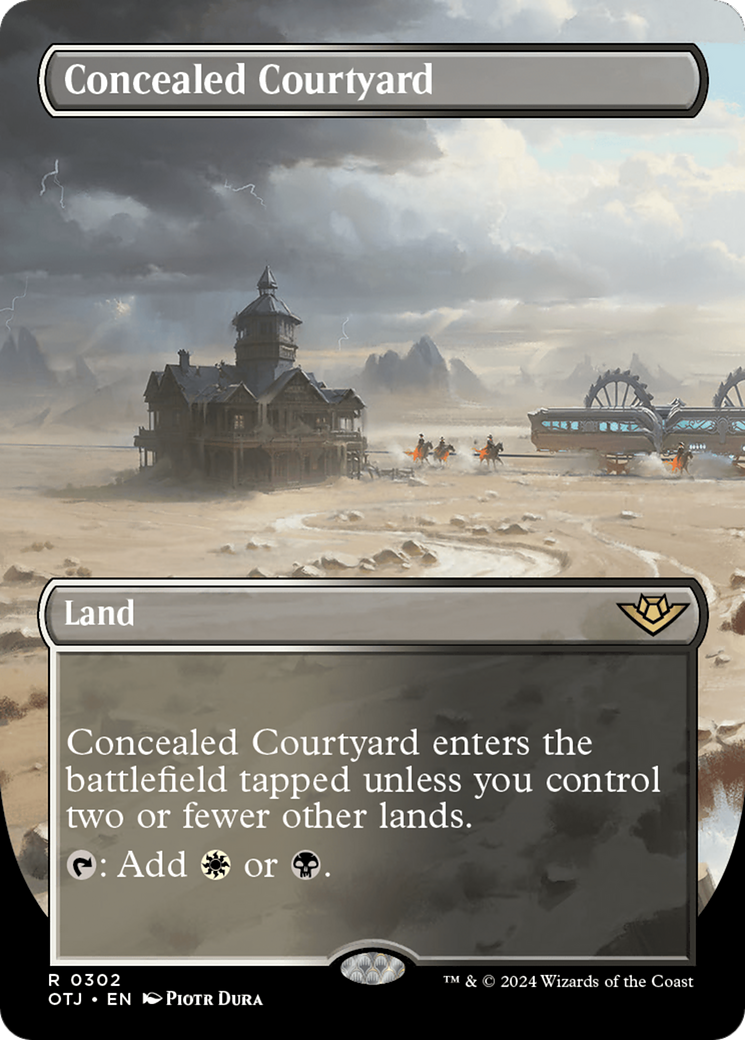 Concealed Courtyard (Borderless) (OTJ-302) - Outlaws of Thunder Junction (Borderless) Foil