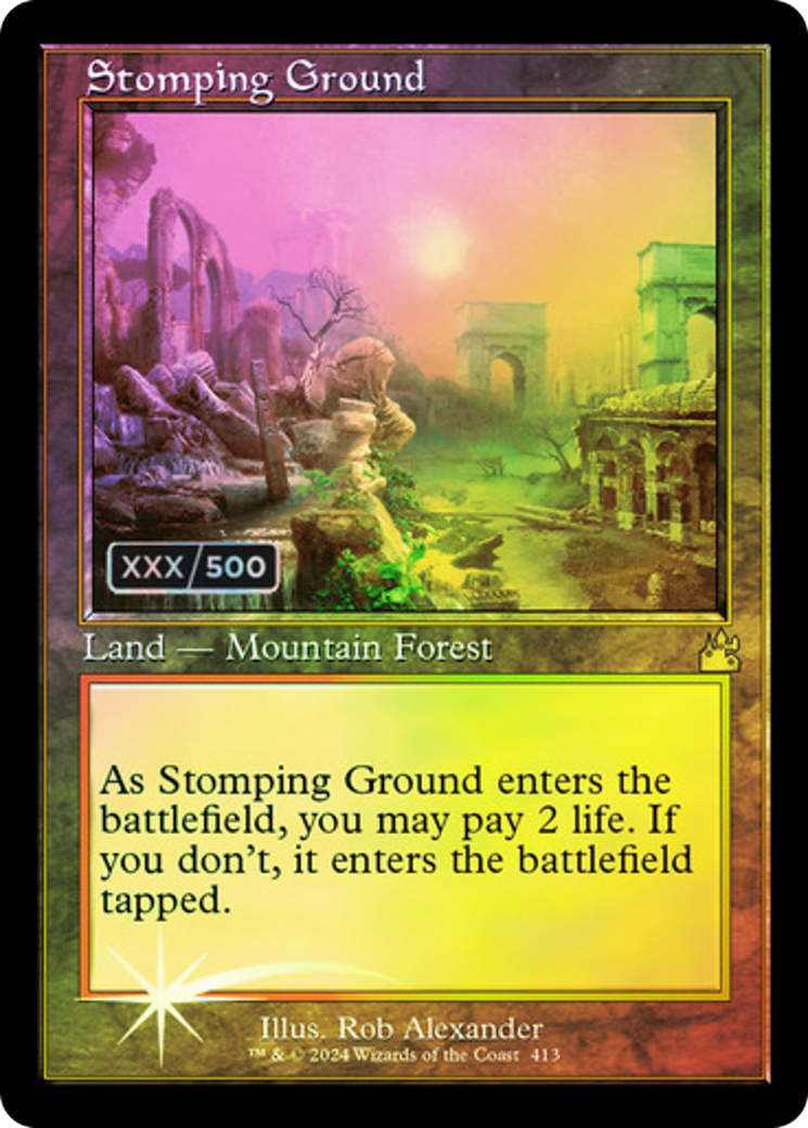 Stomping Ground (Retro Frame) (Serial Numbered) (RVR-413Z) - Ravnica Remastered Foil
