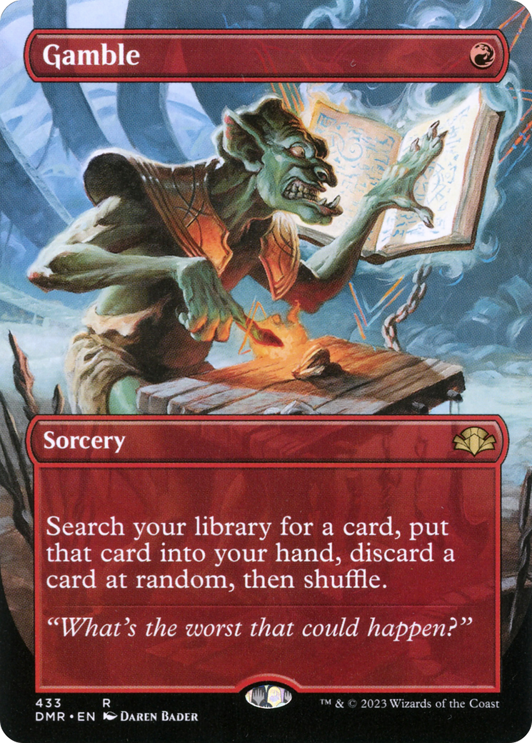 Gamble (Borderless) (DMR-433) - Dominaria Remastered (Borderless) Foil