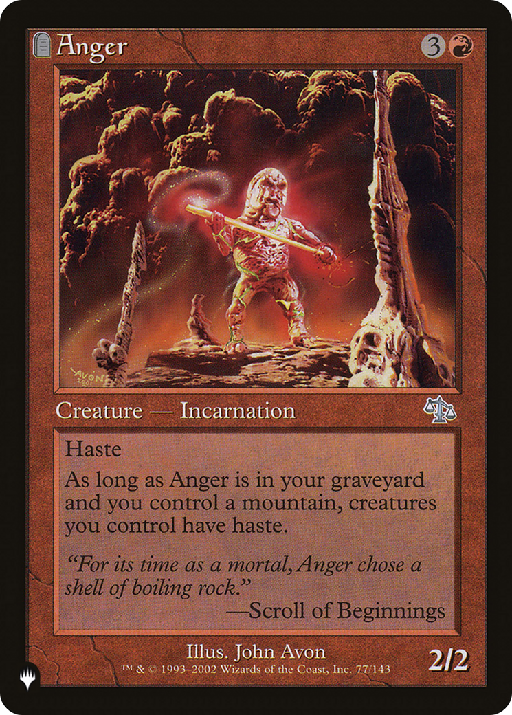 Anger (JUD) (LIST-077/143) - The List: (tombstone)