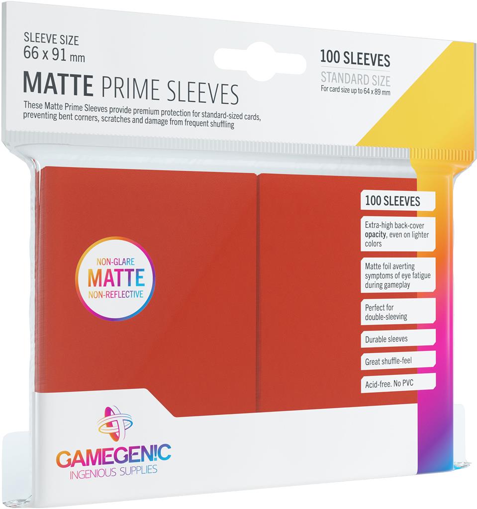 Standard Card Game - MATTE Prime Sleeves - Red (100ct)