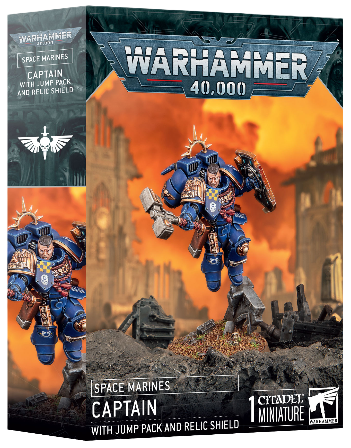 Warhammer - Space Marines - Captain w/ Jump Pack and Relic Shield