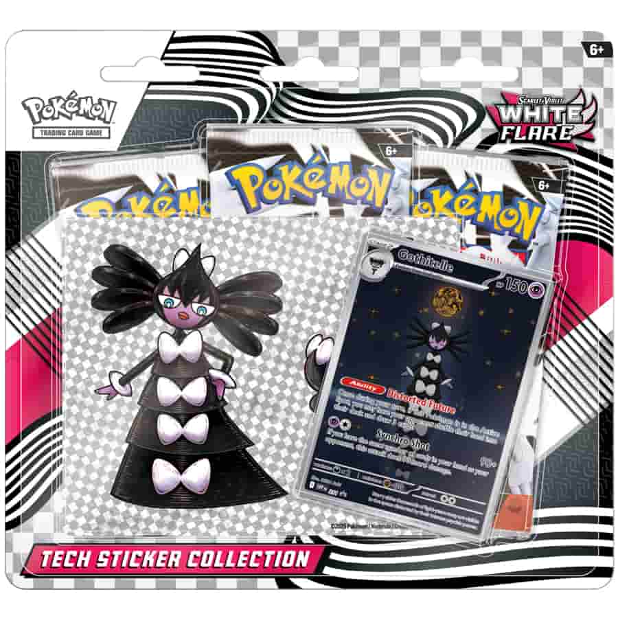 Pokemon - Scarlet and Violet - White Flare - Three Pack Tech Sticker Collection