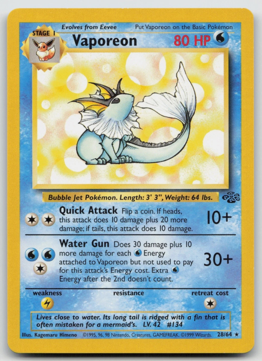 Vaporeon (28) 028/64 - Unlimited Jungle - Rare