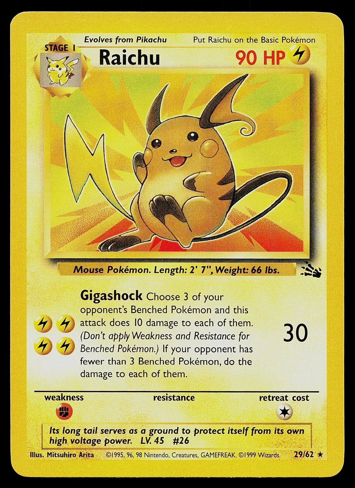 Raichu (29) 029/62 - Unlimited Fossil - Rare
