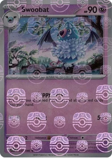 Swoobat (Master Ball Pattern) 037/086 - Holofoil SV White Flare - Uncommon