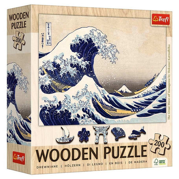 Puzzle: Hokusai Katsushika The Great Wave Off Kanagawa 200 Piece Wood