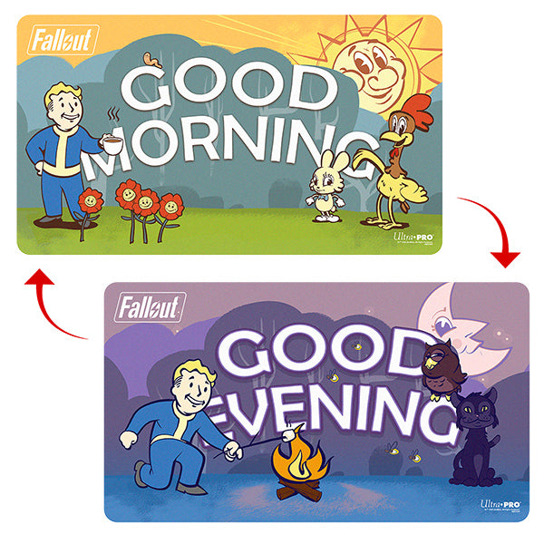 Double-sided Fallout Vault Boy - Good Morning/Good Evening Playmat