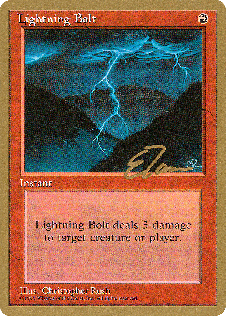 Lightning Bolt - 1996 Eric Tam (4ED) (WCD-ET208) - Pro Tour Collector Set