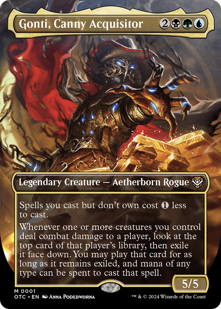 Gonti, Canny Acquisitor (Borderless) (OTC-001) - Outlaws of Thunder Junction Commander: (Full Art) (Borderless)