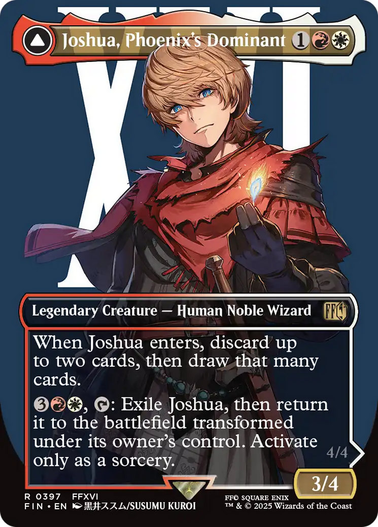 Joshua, Phoenix's Dominant // Phoenix, Warden of Fire (FIN-397) - FINAL FANTASY: (enchantment) (Borderless)