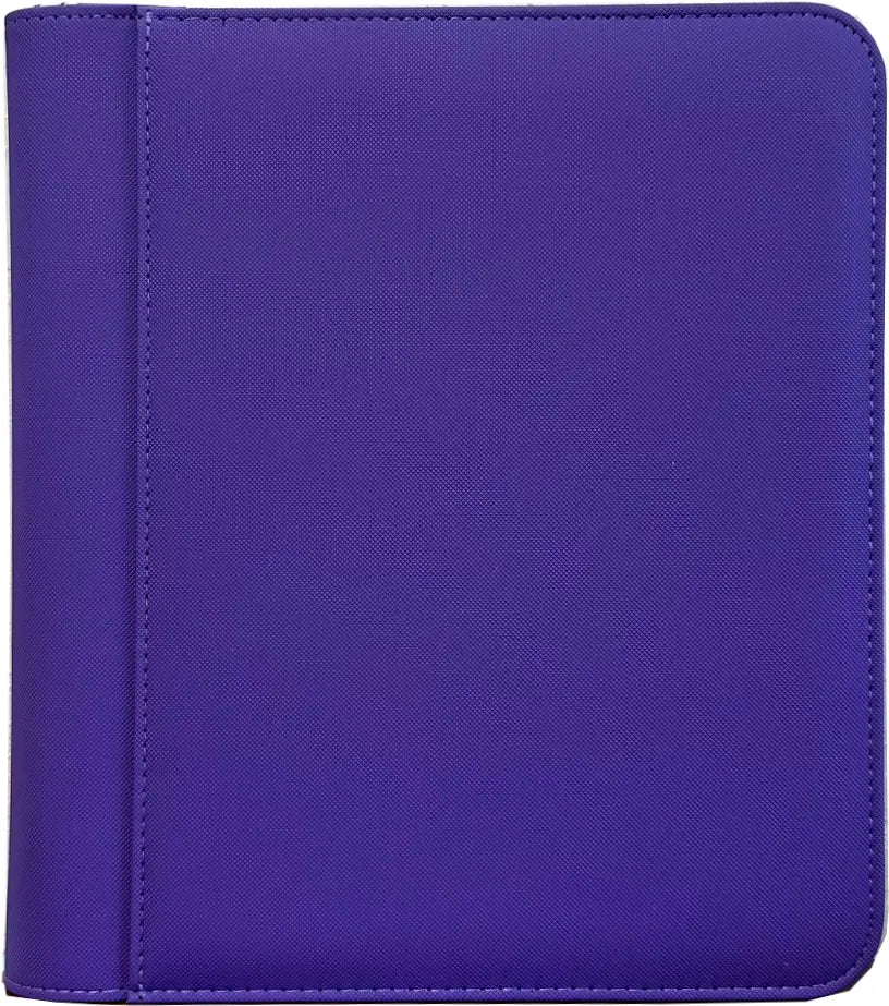 4-Pocket Zippered Toploader Binder - Diamond Texture Purple