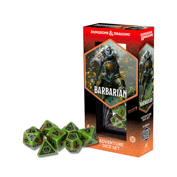 D&D Adventure Dice Set - Barbarian - Green / Brown