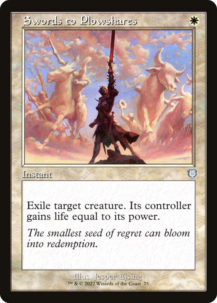 Swords to Plowshares (Retro Frame) (BRC-075) - The Brothers' War Commander