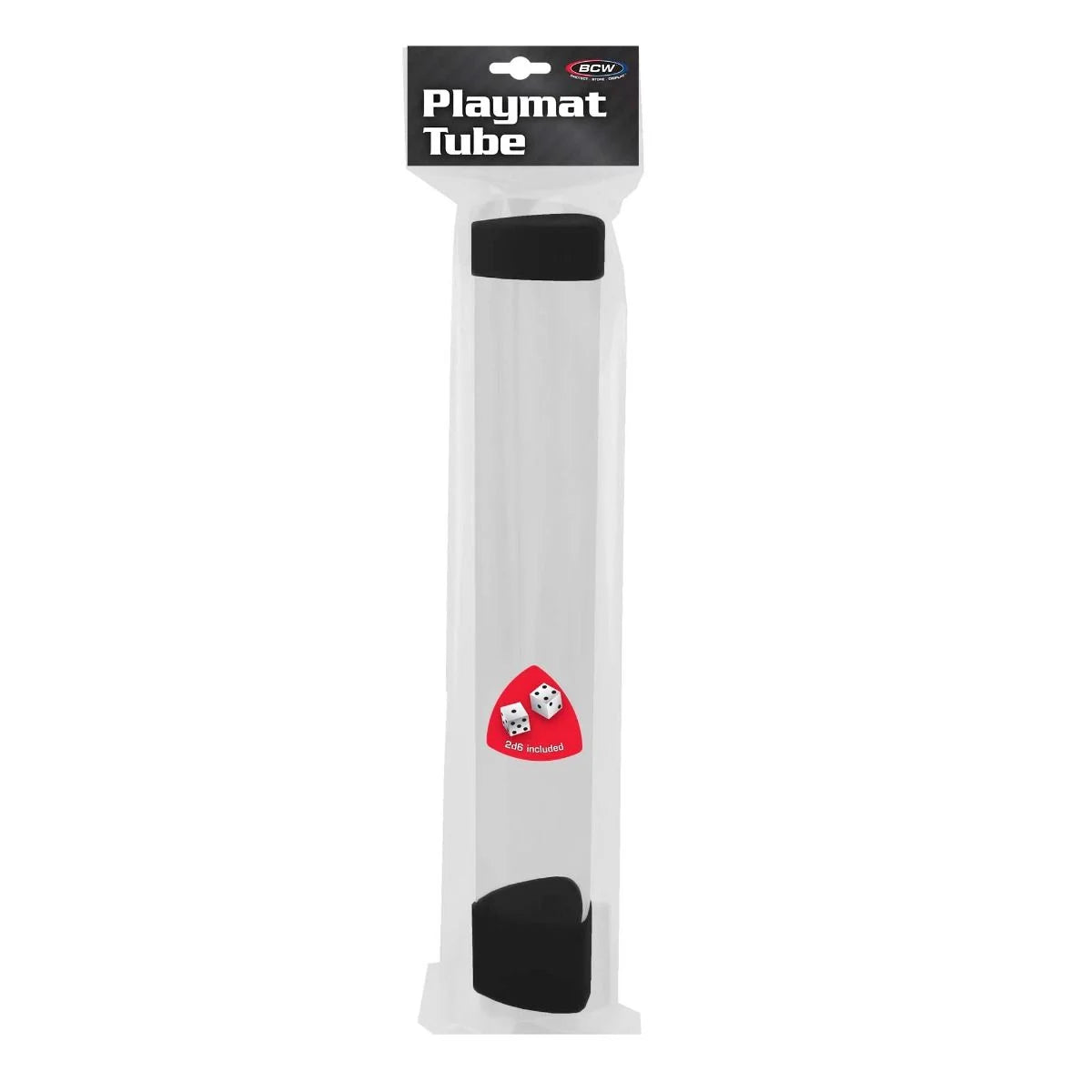 Clear Playmat Tube with Dice Cap - Black