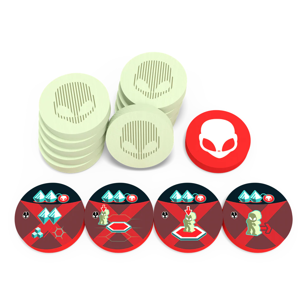 On Mars: Alien Invasion - Wooden Alien Token