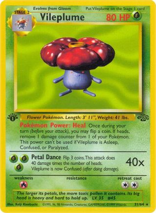 Vileplume (31) 031/64  - 1st Edition Jungle - Rare