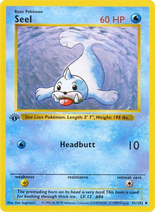 Seel 041/102  - Unlimited Base Set Shadowless - Uncommon