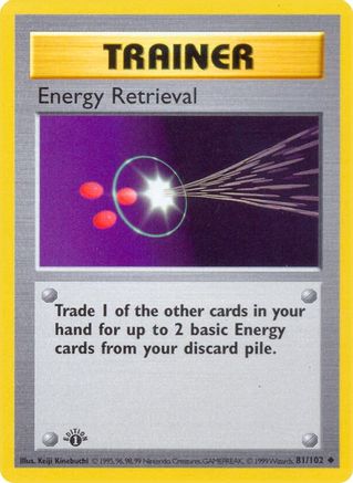 Energy Retrieval 081/102  - 1st Edition Base Set Shadowless - Uncommon