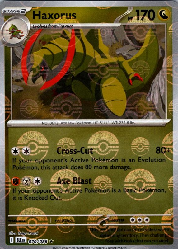 Haxorus (Poke Ball Pattern) 070/086  - Holofoil SV Black Bolt - Rare