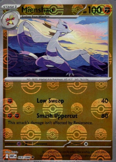 Mienshao (Poke Ball Pattern) 053/086  - Holofoil SV White Flare - Uncommon