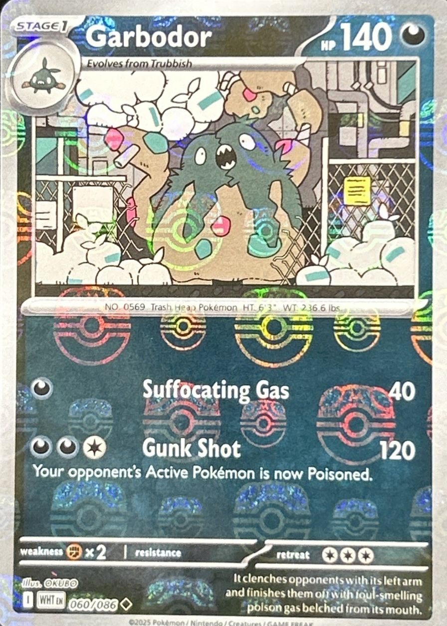 Garbodor (Master Ball Pattern) 060/086  - Holofoil SV White Flare - Uncommon