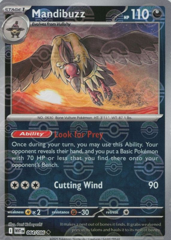 Mandibuzz (Master Ball Pattern) 064/086  - Holofoil SV White Flare - Uncommon
