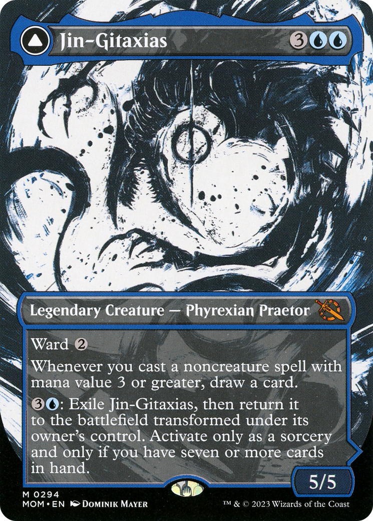 Jin-Gitaxias (Showcase) (MOM-294) - March of the Machine: (Showcase) (Borderless) Foil