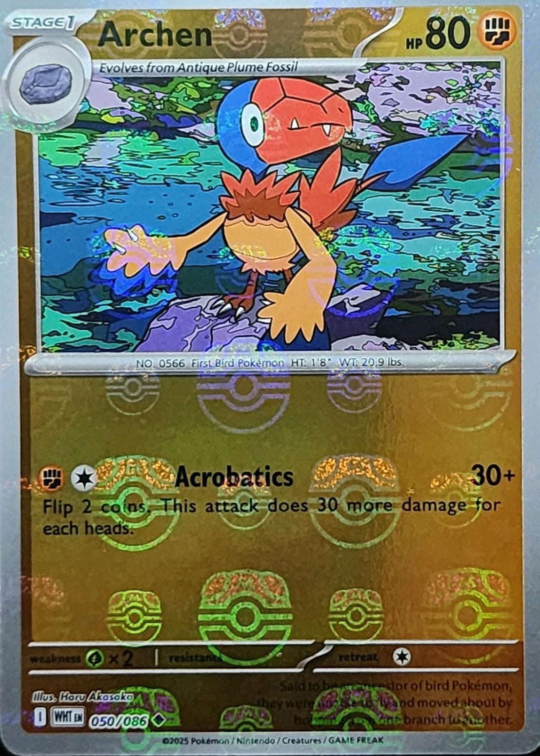 Archen (Master Ball Pattern) 050/086  - Holofoil SV White Flare - Uncommon