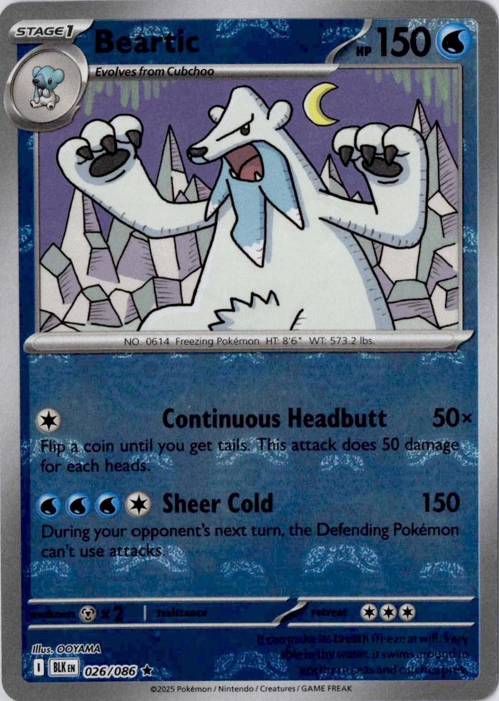 Beartic (Master Ball Pattern) 026/086  - Holofoil SV Black Bolt - Rare