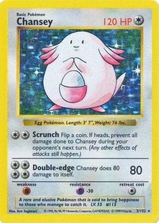Chansey 003/102  - Unlimited Holofoil Base Set Shadowless - Holo Rare