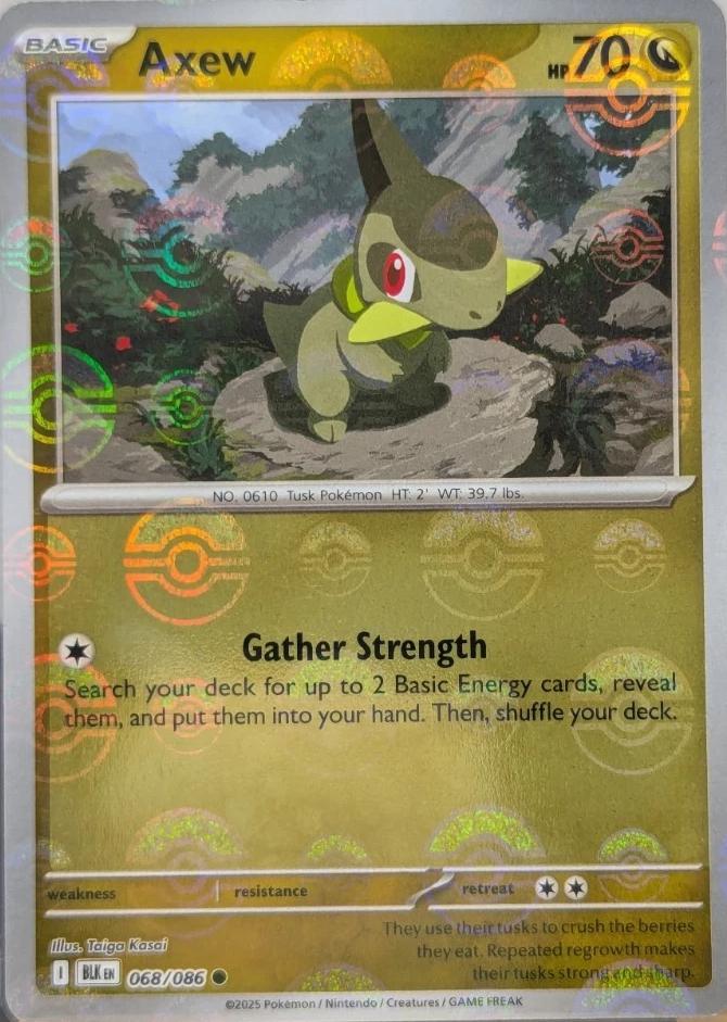 Axew (Poke Ball Pattern) 068/086  - Holofoil SV Black Bolt - Common