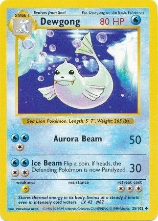 Dewgong 025/102  - Unlimited Base Set Shadowless - Uncommon