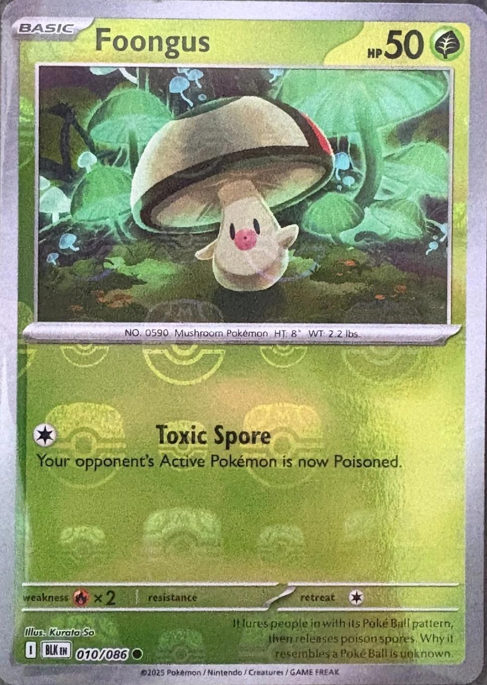 Foongus (Master Ball Pattern) 010/086  - Holofoil SV Black Bolt - Common