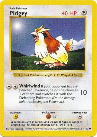 Pidgey 057/102  - Unlimited Base Set Shadowless - Common