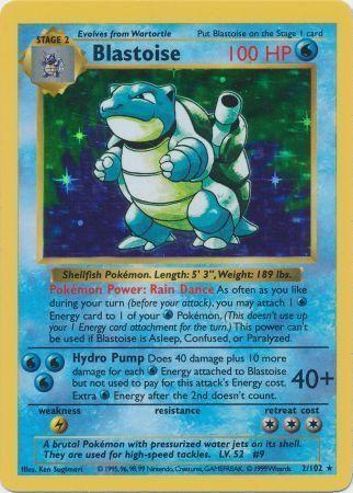Blastoise 002  - Unlimited Holofoil Base Set Shadowless - Holo Rare