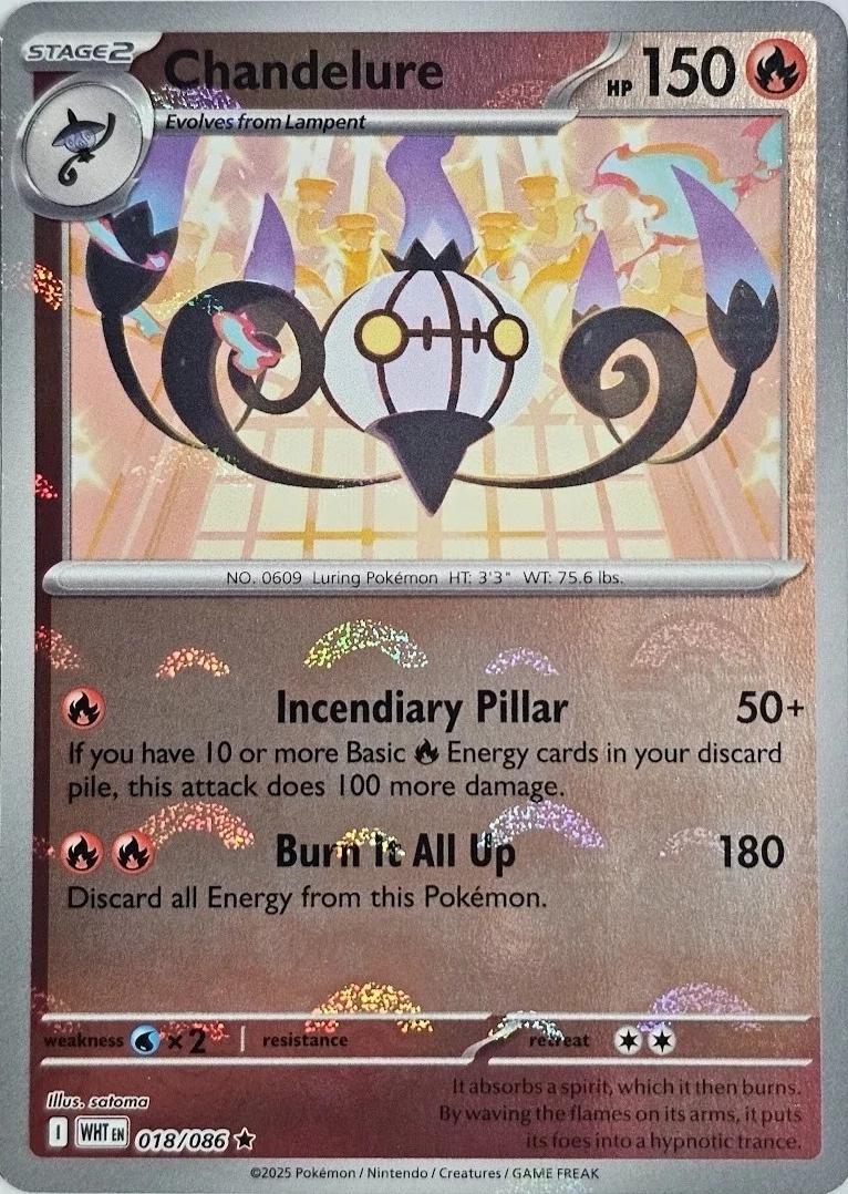 Chandelure (Poke Ball Pattern) 018/086  - Holofoil SV White Flare - Rare