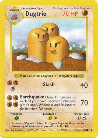 Dugtrio 019/102  - Unlimited Base Set Shadowless - Rare