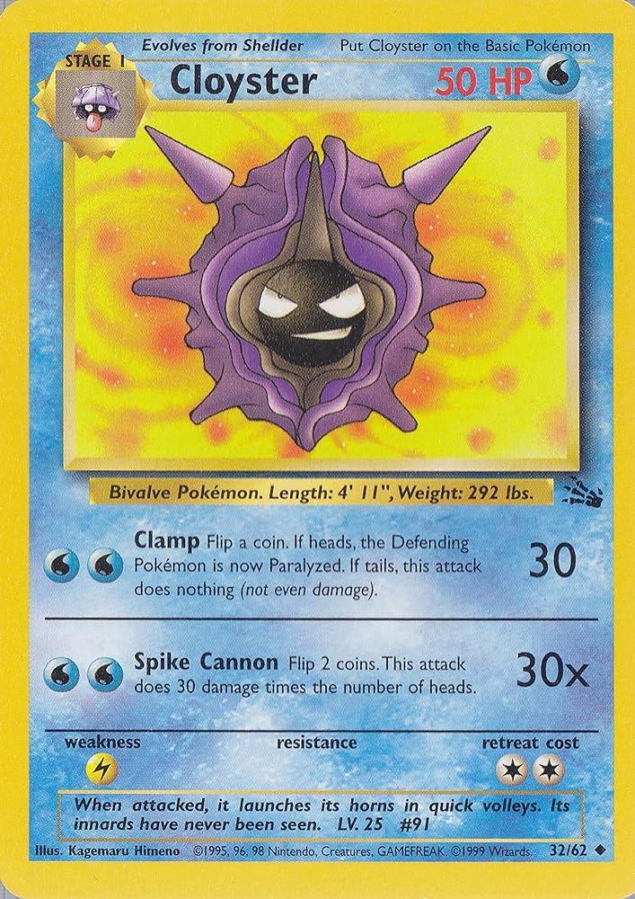 Cloyster 032/62  - Unlimited Fossil - Uncommon