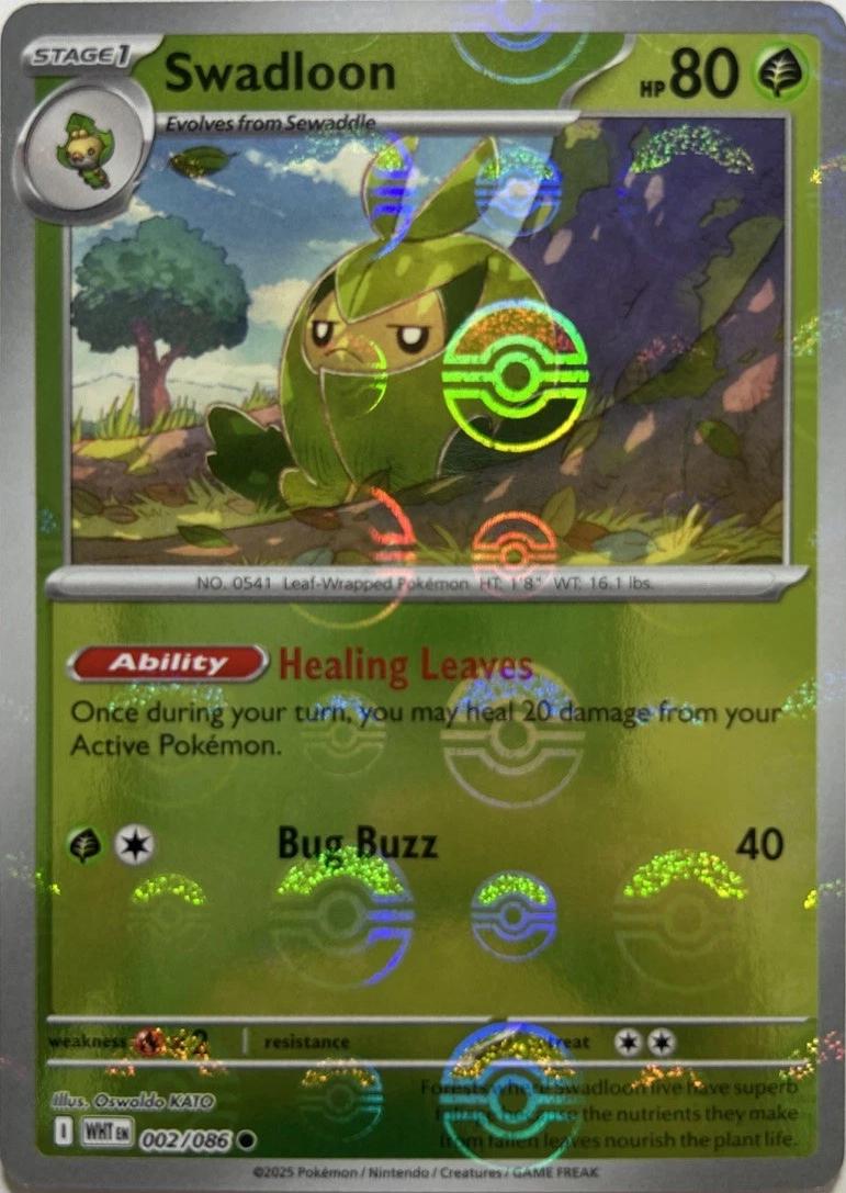 Swadloon (Poke Ball Pattern) 002/086  - Holofoil SV White Flare - Common