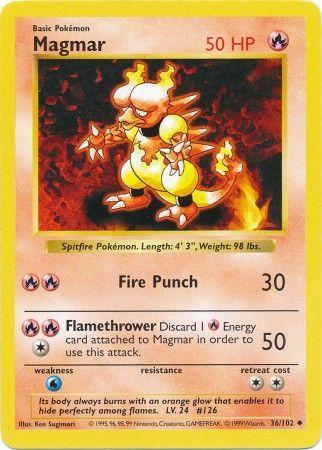 Magmar 036/102  - Unlimited Base Set Shadowless - Uncommon