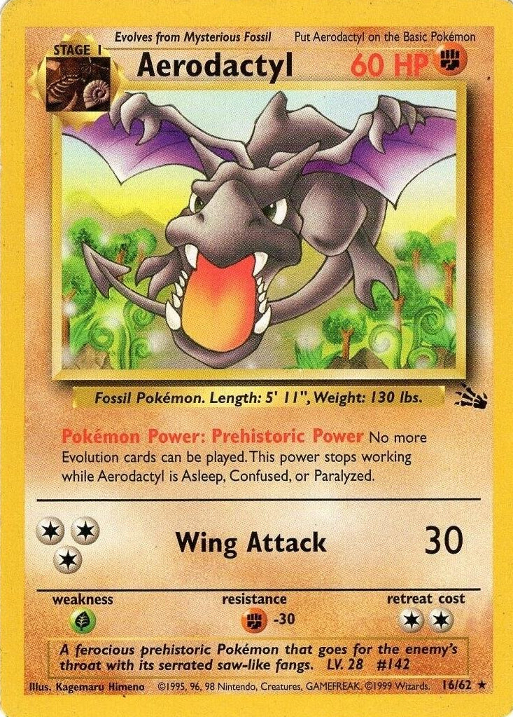 Aerodactyl (16) 016/62  - Unlimited Fossil - Rare