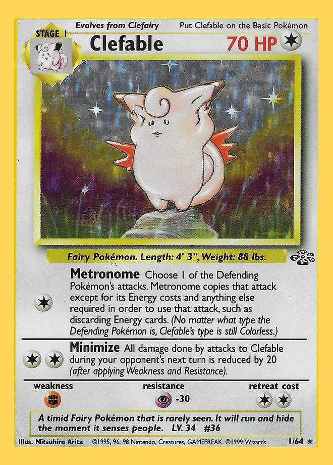 Clefable (1) 001/64  - Unlimited Holofoil Jungle - Holo Rare