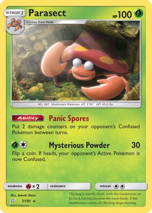 Parasect 007  - Reverse Holofoil SM  Team Up - Rare