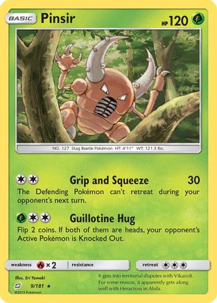 Pinsir 009  SM  Team Up - Rare